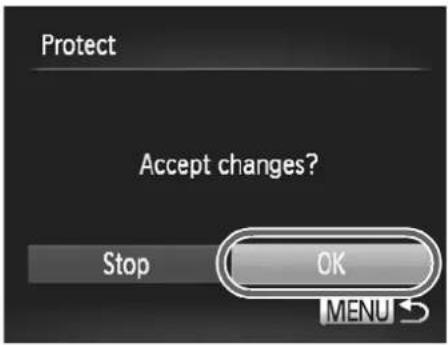 Protect Accept changes? Stop OK MENU