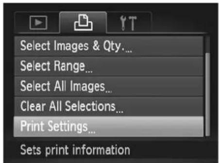 Select Images & Qty... Select Range... Select All Images... Clear All Selections... Print Settings... Sets print information