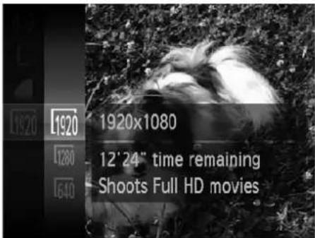 1920 1920 1920x1080 12'24" time remaining Shoots Full HD movies