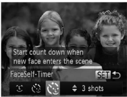 Start count down when new face enters the scene FaceSelf-Timer SET ↗ 3 shots