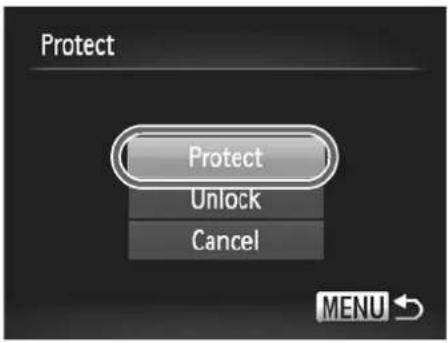 Protect Protect Unlock Cancel MENU