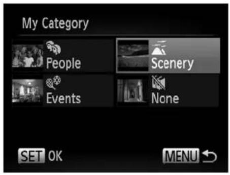 My Category People Scenery Events None SET OK MENU