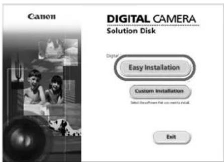 Canon DIGITAL CAMERA Solution Disk Digital Easy Installation Custom Installation Select Basic Features for you want to install. Exit
