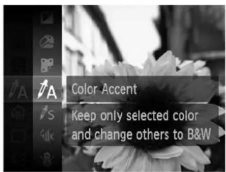Color Accent Keep only selected color and change others to B&W