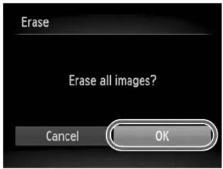 Erase Erase all images? Cancel OK