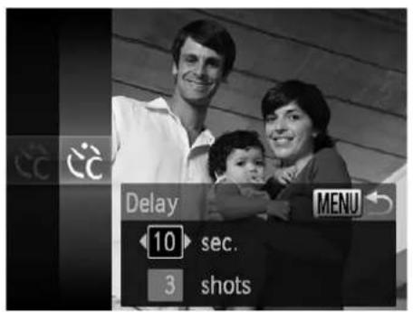 Delay MENU 10 sec. 3 shots