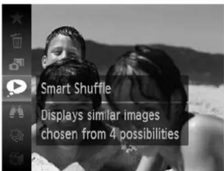 Smart Shuffle Displays similar images chosen from 4 possibilities