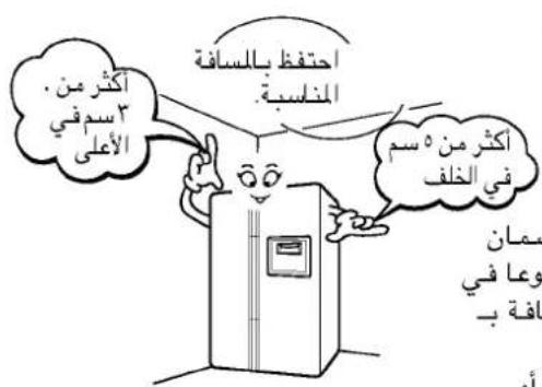 أكتر من ٢ سم في الأعلى احتفظ بالسافة المناسبة أكتر من ه سم في الخلف سمان وعا في افقة ب أ.
