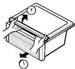 Diagram of a mechanical device with labeled parts and directional arrows indicating motion or force