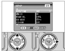 SET-UP OFF/TIME ECO FRAME NO. USB MODE OFF-UP ON OFF OK HET BACK/PANCEL ① ②