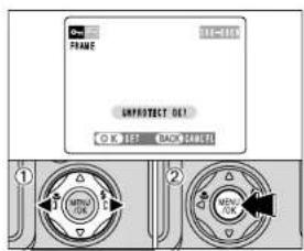 FRAME UNPROTECT OUT OK LEFT BACK SELECT ① ②
