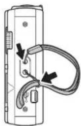 PENTAX Optio M85 - Attaching the Wrist Strap - 1