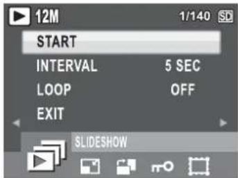 12M 1/140 SD START INTERVAL 5 SEC LOOP OFF EXIT SLIDESHOW