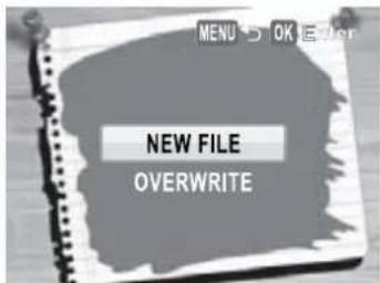MENU 5 OK EER NEW FILE OVERWRITE