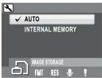 AUTO INTERNAL MEMORY IMAGE STORAGE FMT RES!