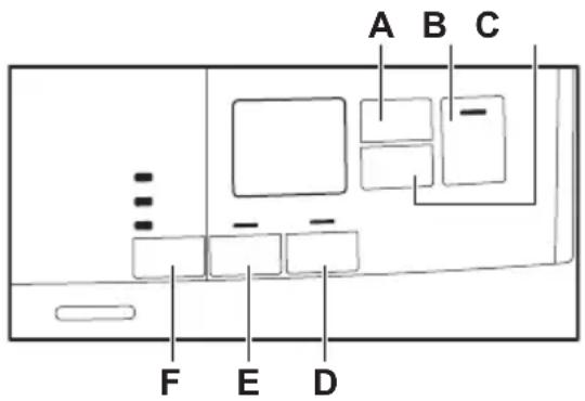 A B C ... - - - F E D