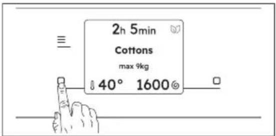 2h 5min Cottons max 9kg 40° 1600
