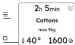 2h 5min Cottons max 9kg 40° 1600°