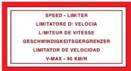 SPEED - LIMITER LIMITATORE DI VELOCIA LIMITEUR DE VITESSE GESCHWINDIGKEITSGERGRENZER LIMITATOR DE VELOCIDAD V-MAX - 90 KM/H
