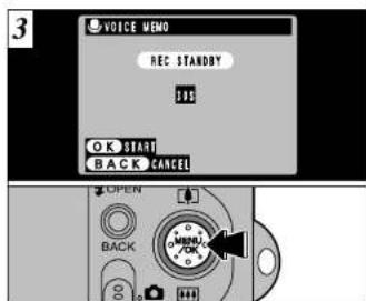 3 VOICE MEMS REC STANDBY OK OK START BACK CANCEL OPEN BACK MENIANT ON