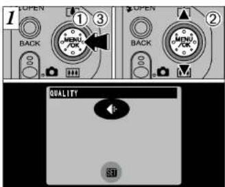 1 OPEN ①③ BACK MENU OK ② BACK MENU OK M QUALITY 3D