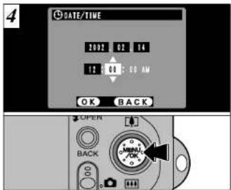 DATE/TIME 2002 02 14 13:01:00 AM OK BACK OPEN BACK ON/OFF ON/OFF