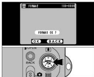 FORMAT 134-1809 FORMAT OK ? OK BACK OPEN BACK MENU OK
