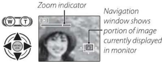 Zoom indicator Navigation window shows portion of image currently displayed in monitor