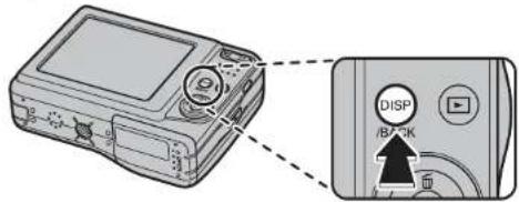 Diagram showing a device with labeled control panel and 'DISP' button, alongside its internal view.