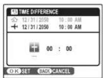 FUJIFILM FinePix A100 - Specify the difference between local time and your home time zone. - 3