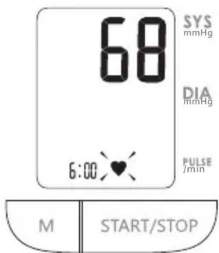 68 SYS mmHg DIA mmHg PULSE /min 6:00 ♥ M | START/STOP