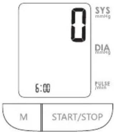 0 SYS mmHg DIA mmHg 6:00 PULSE /min M START/STOP