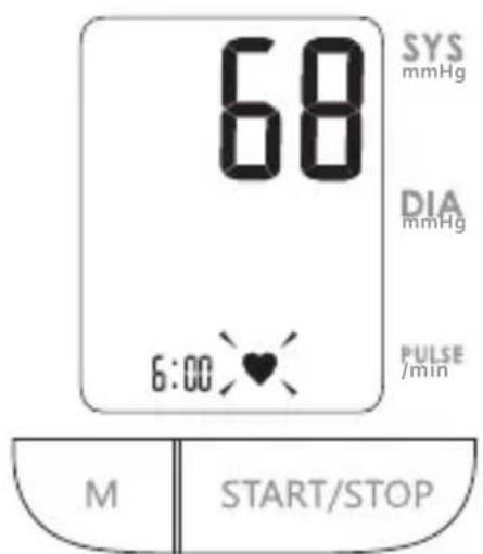 68 SYS mmHg DIA mmHg PULSE /min 6:00 ♥ M | START/STOP