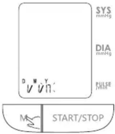 SYS mmHg DIA mmHg PULSE /min D M Y V V H: M START/STOP