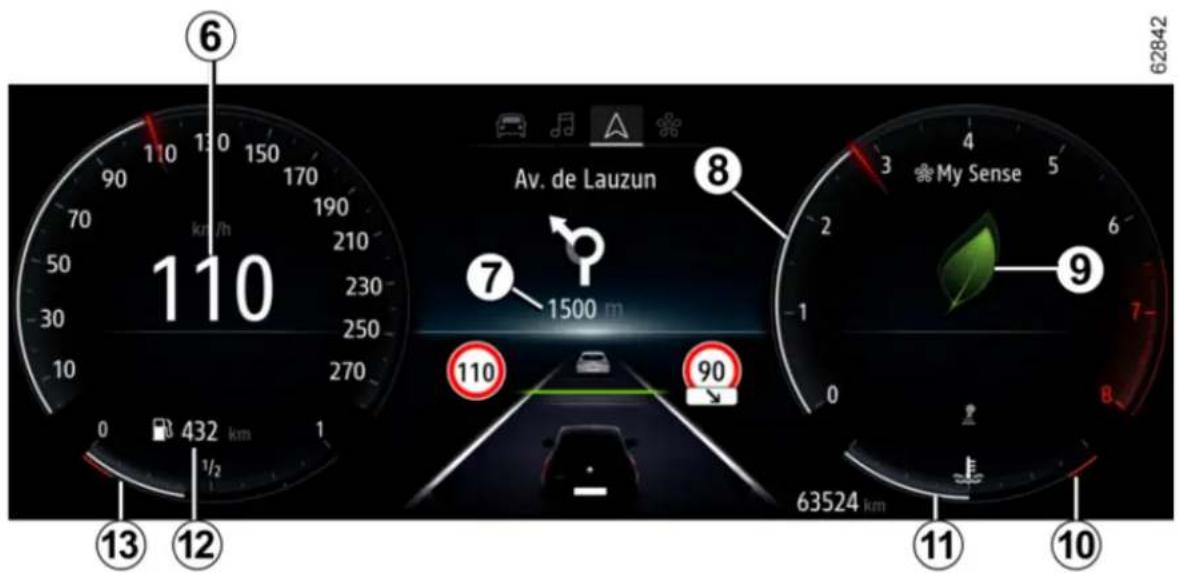 6 110 170 150 110 km/h 70 50 30 10 0 432 km 1/2 13 12 Av. de Lauzun 8 7 1500 m 110 90 63524 km My Sense 9 11 10 62842