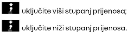 uključite viši stupanj prijenosa; uključite niži stupanj prijenosa.