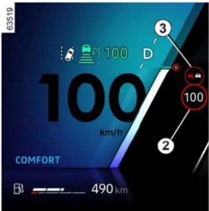 63519 100 km/h COMFORT 490 km ③ ② 100