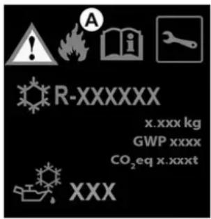 A R-XXXXXX x.xxx kg GWP xxxx CO₂eq x.xxxt XXX