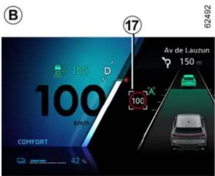 B 100 D 100 km/h COMFORT 42 % 17 62492 Av de Lauzun 150 m