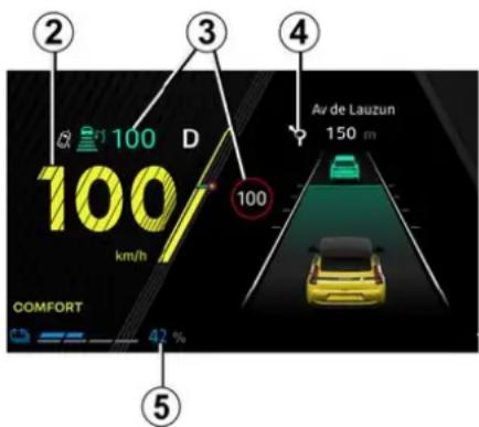 2 3 4 100 D 100 km/h 100 Av de Lauzun 150 m COMFORT 42 % 5
