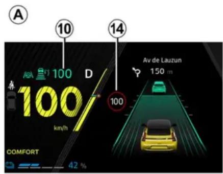 A 10 14 100/100 km/h Av de Lauzun 150 m COMFORT 42 %