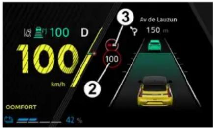 100 km/h D 100/ 100 3 Av de Lauzun 150 m 2 COMFORT 42 %