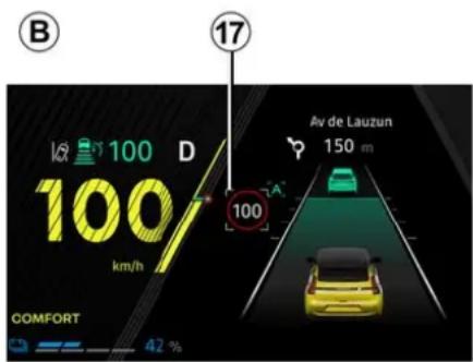 B 17 100 km/h Av de Lauzun 150 m 100 COMFORT 42 %