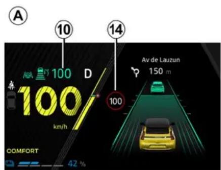 A 10 14 100 D 100 km/h Av de Lauzun 150 m COMFORT 42 %