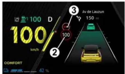 100 D 100/ km/h AV de Lauzun 150 m ② ③ 3 100 COMFORT 42 %