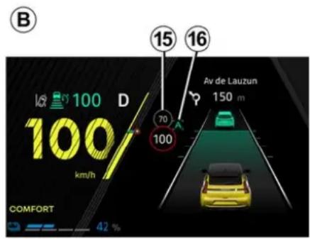 B 15 16 Av de Lauzun 150 m 100 D 70 100 100 100 km/h COMFORT 42 %