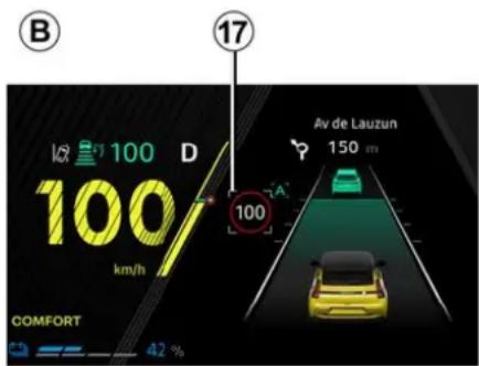 B 17 100 km/h D Av de Lauzun 150 m A 100 COMFORT 42 %