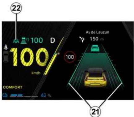 22 100 D 100/ km/h 100 Av de Lauzun 150 m COMFORT 42 % 21