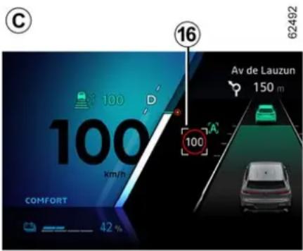 C 16 62492 Av de Lauzun 150 m 100 100 km/h COMFORT 42 %