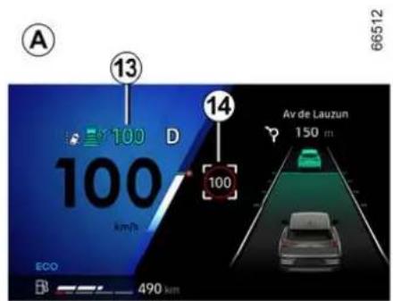 A 13 100 D 100 km/h 14 Av de Lauzun 150 m ECO 490 km 66512